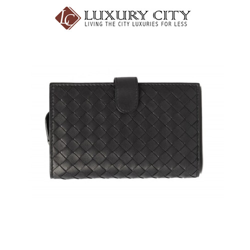 [Luxury City] Bottega Veneta French Wallet Black Bottega-121060