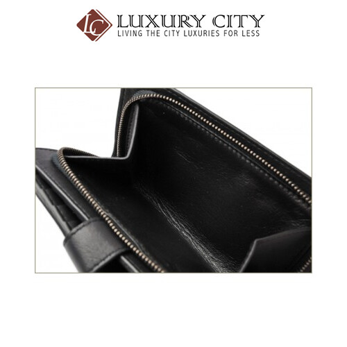 [Luxury City] Bottega Veneta French Wallet Black Bottega-121060