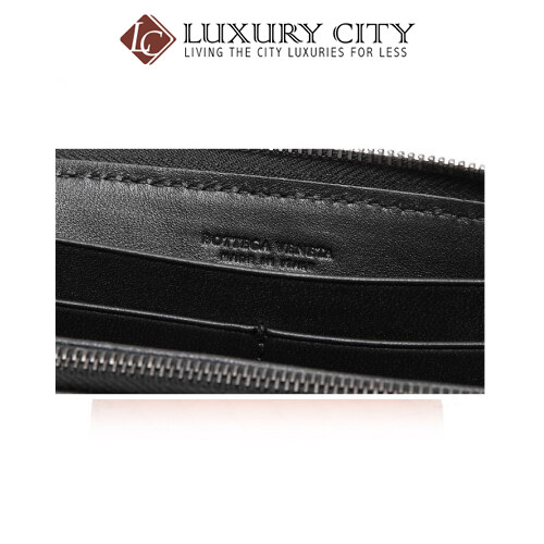 [Luxury City] Bottega Veneta Zip Around Wallet Black Bottega-506685