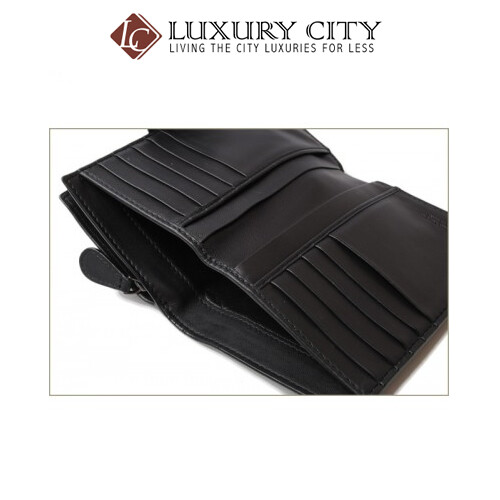 [Luxury City] Bottega Veneta French Wallet Black Bottega-121060
