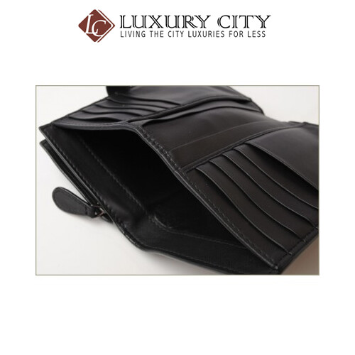 [Luxury City] Bottega Veneta French Wallet Black Bottega-121060