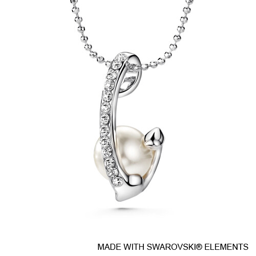 LUSH Curvy Swarovski Pearl Necklace