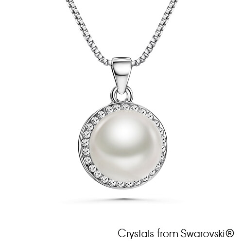 LUSH Classic Swarovski Crystal Pearl Necklace