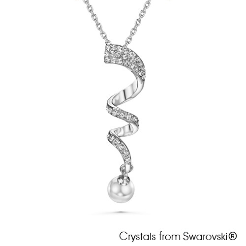 LUSH Graceful Swarovski Crystal Pearl Necklace