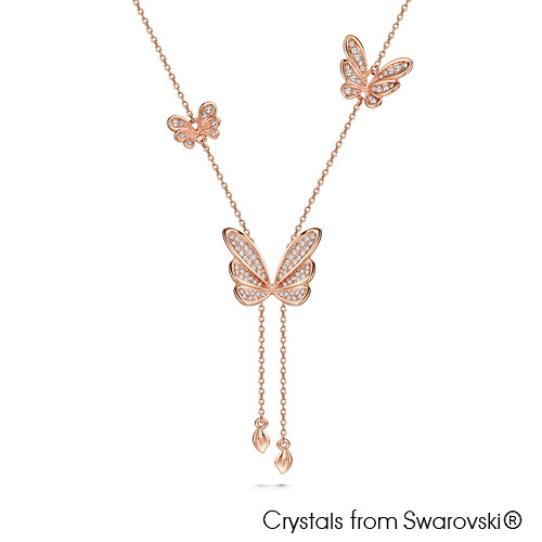 LUSH Butterfly Dance Rose Gold Plated Necklace