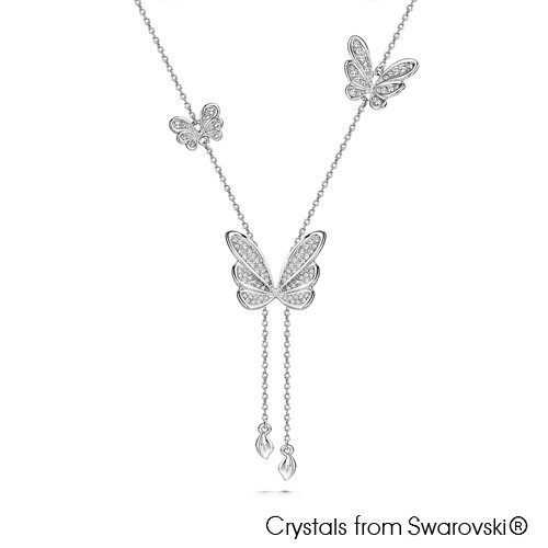 LUSH Butterfly Dance Pure Rhodium Plated Necklace
