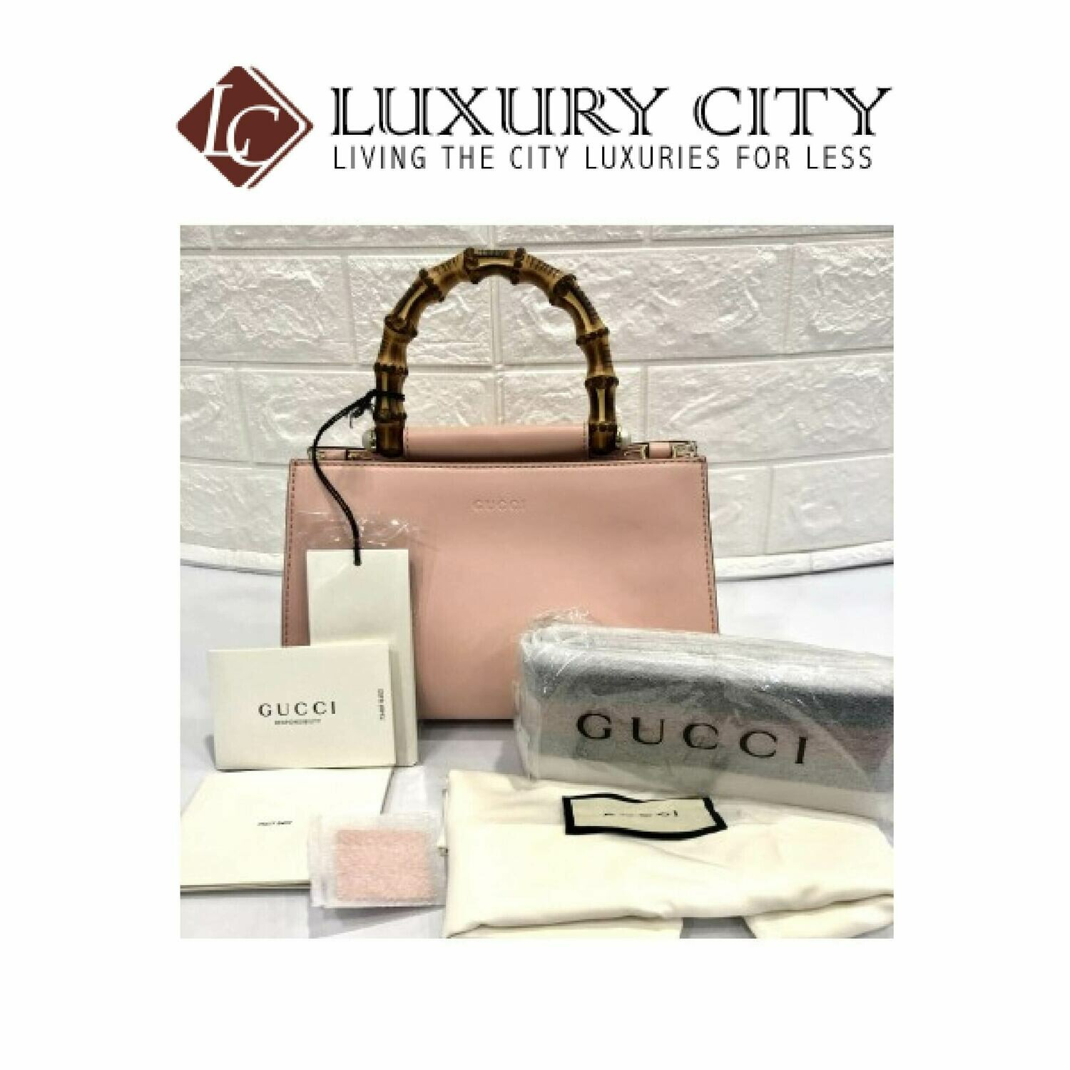 [Luxury City] Gucci Bamboo With Peal 2 Ways Carry Bag