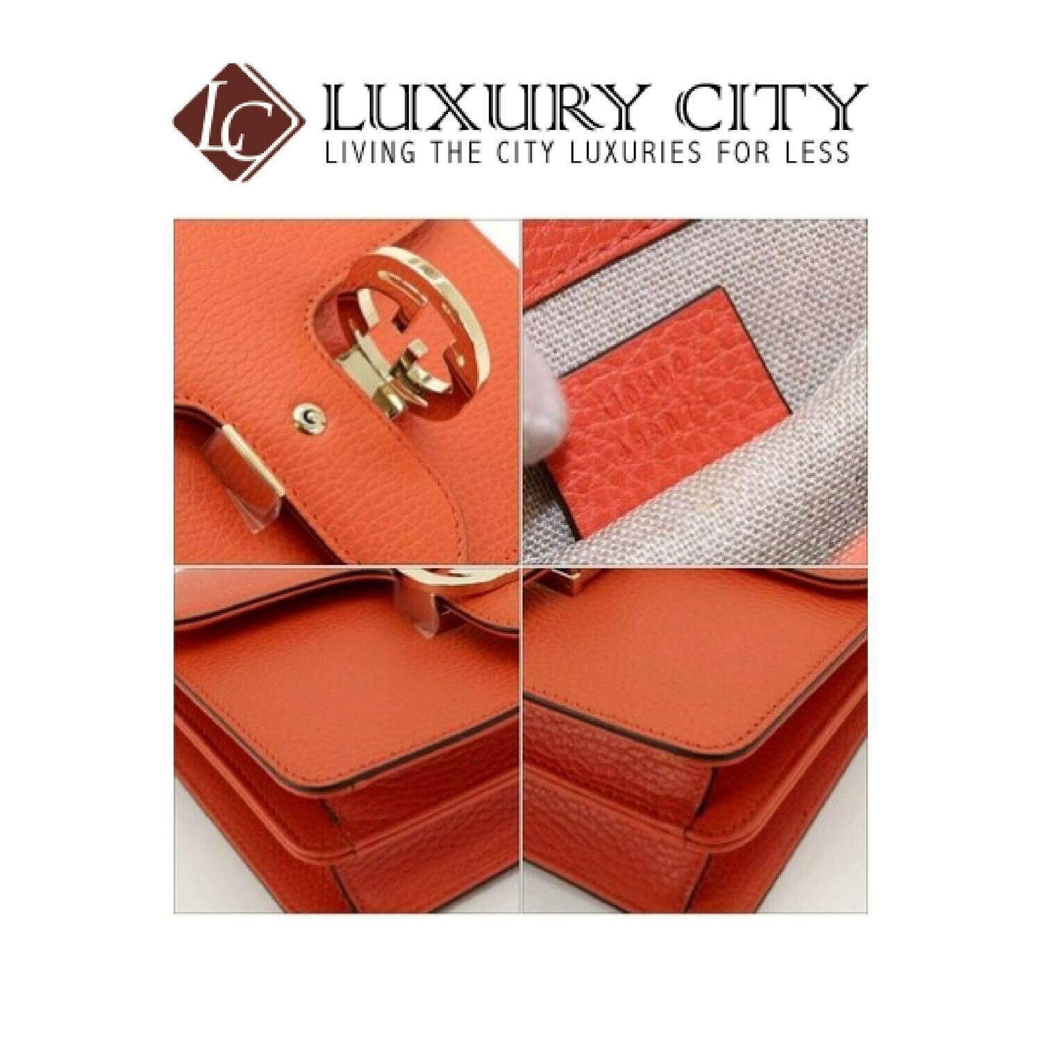 [Luxury City] Gucci Interlocking G Chain Shoulder Bag Leather Orange Gucci- 510304