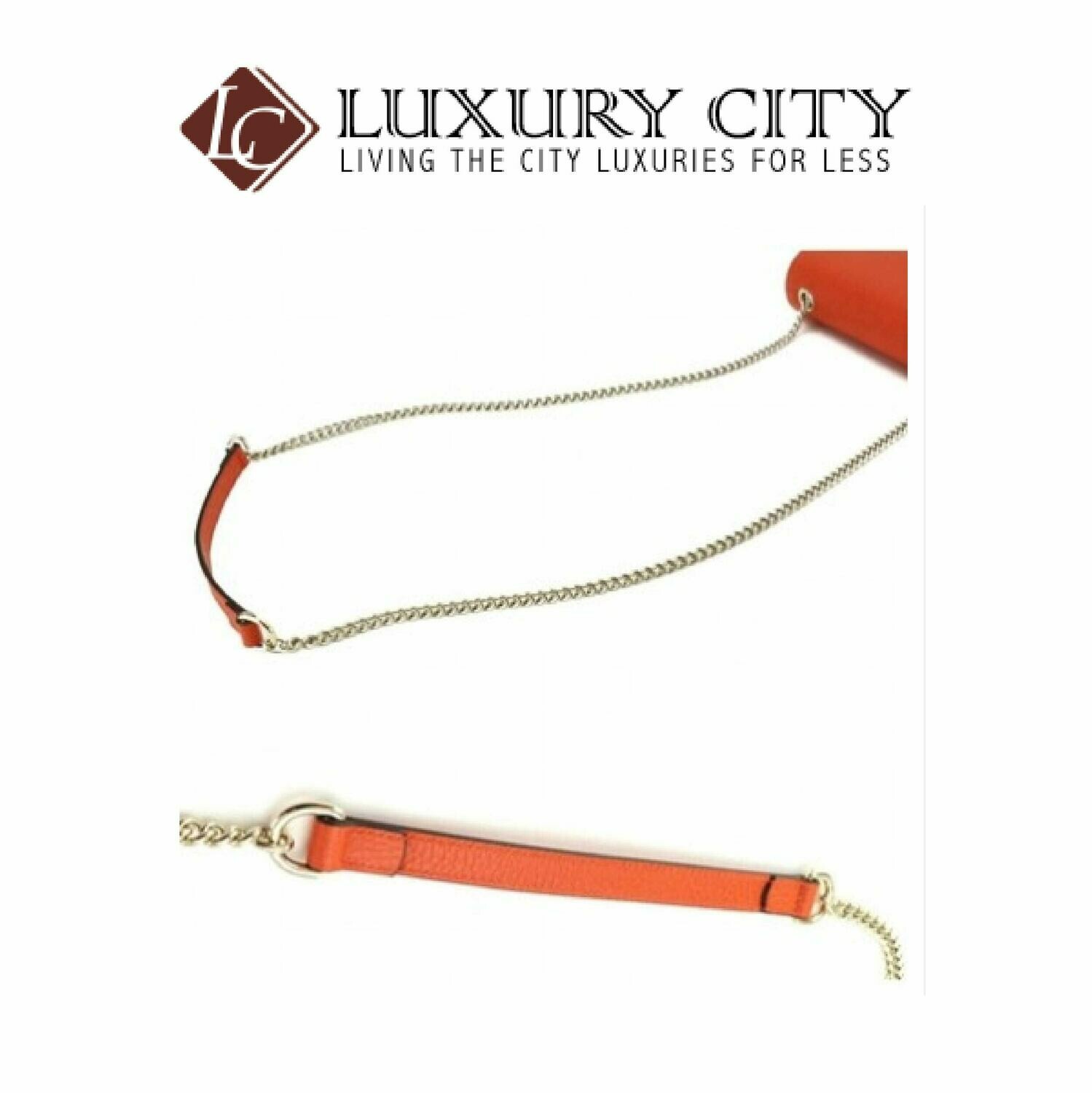 [Luxury City] Gucci Interlocking G Chain Shoulder Bag Leather Orange Gucci- 510304