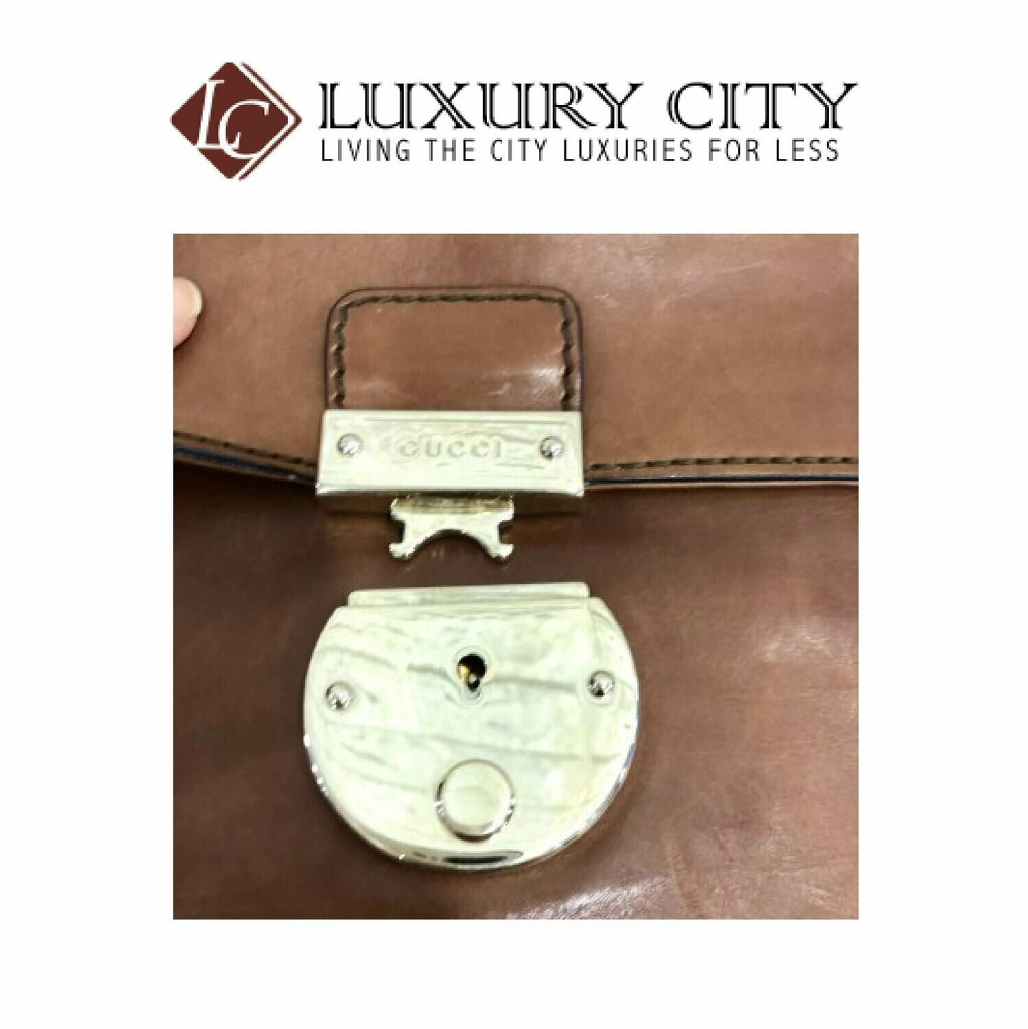 [Luxury City] Gucci Leather Business Bag GUCCI-271569213317 (Brown)