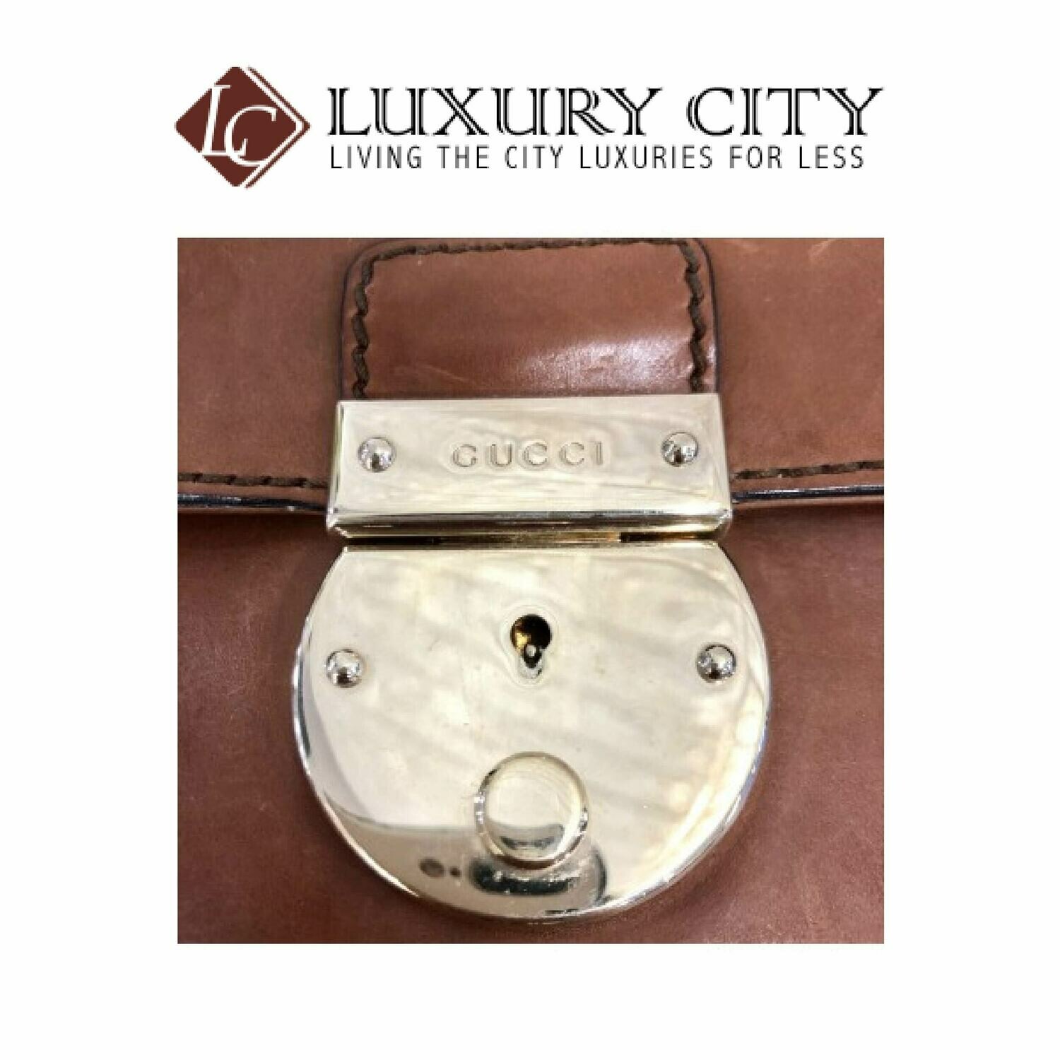 [Luxury City] Gucci Leather Business Bag GUCCI-271569213317 (Brown)