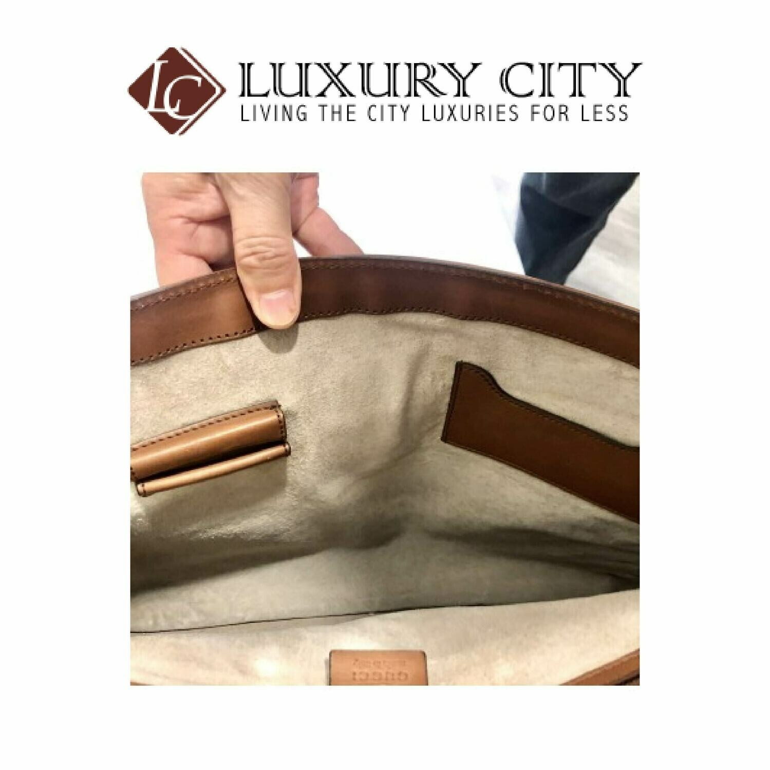 [Luxury City] Gucci Leather Business Bag GUCCI-271569213317 (Brown)