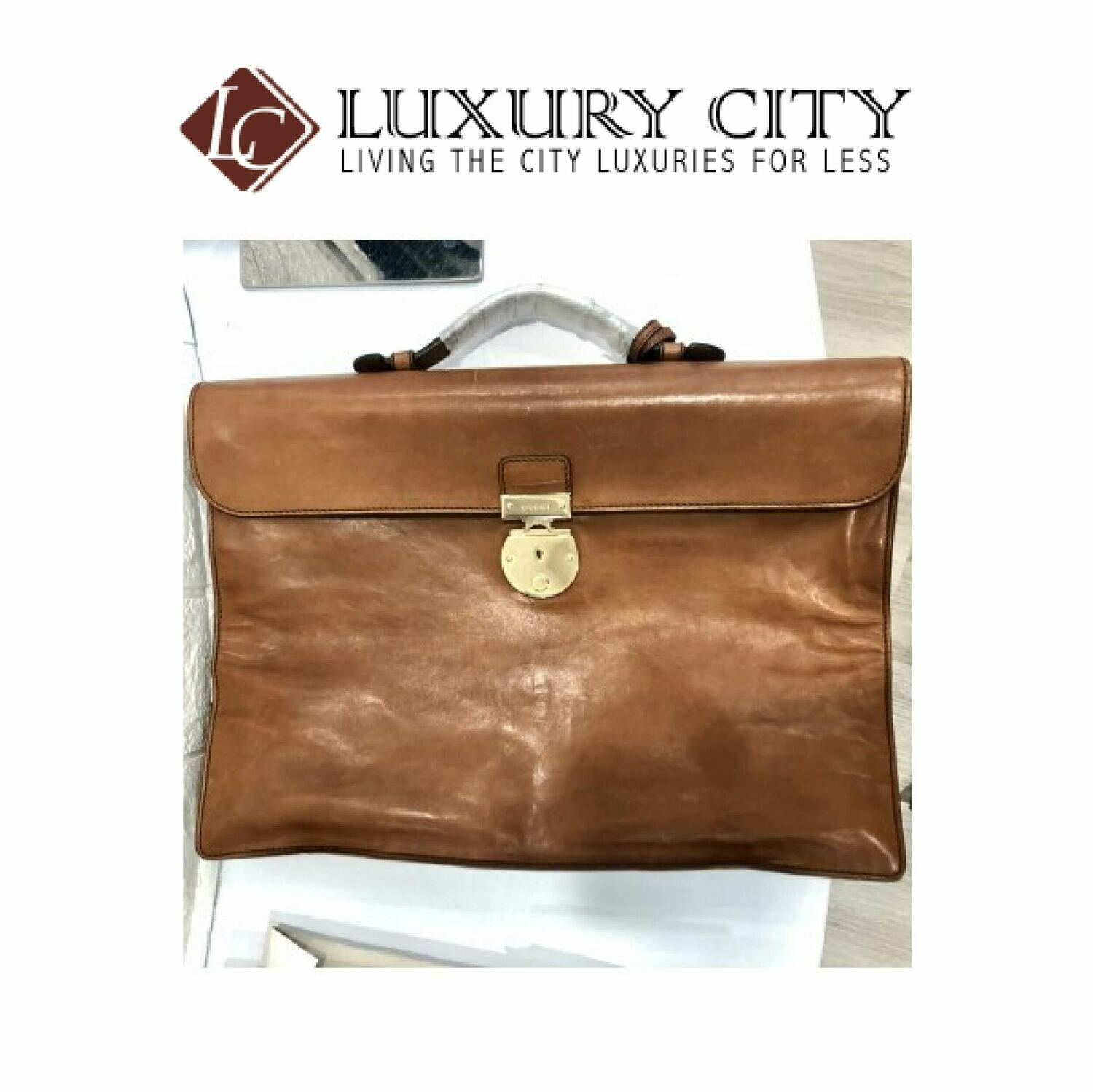 [Luxury City] Gucci Leather Business Bag GUCCI-271569213317 (Brown)
