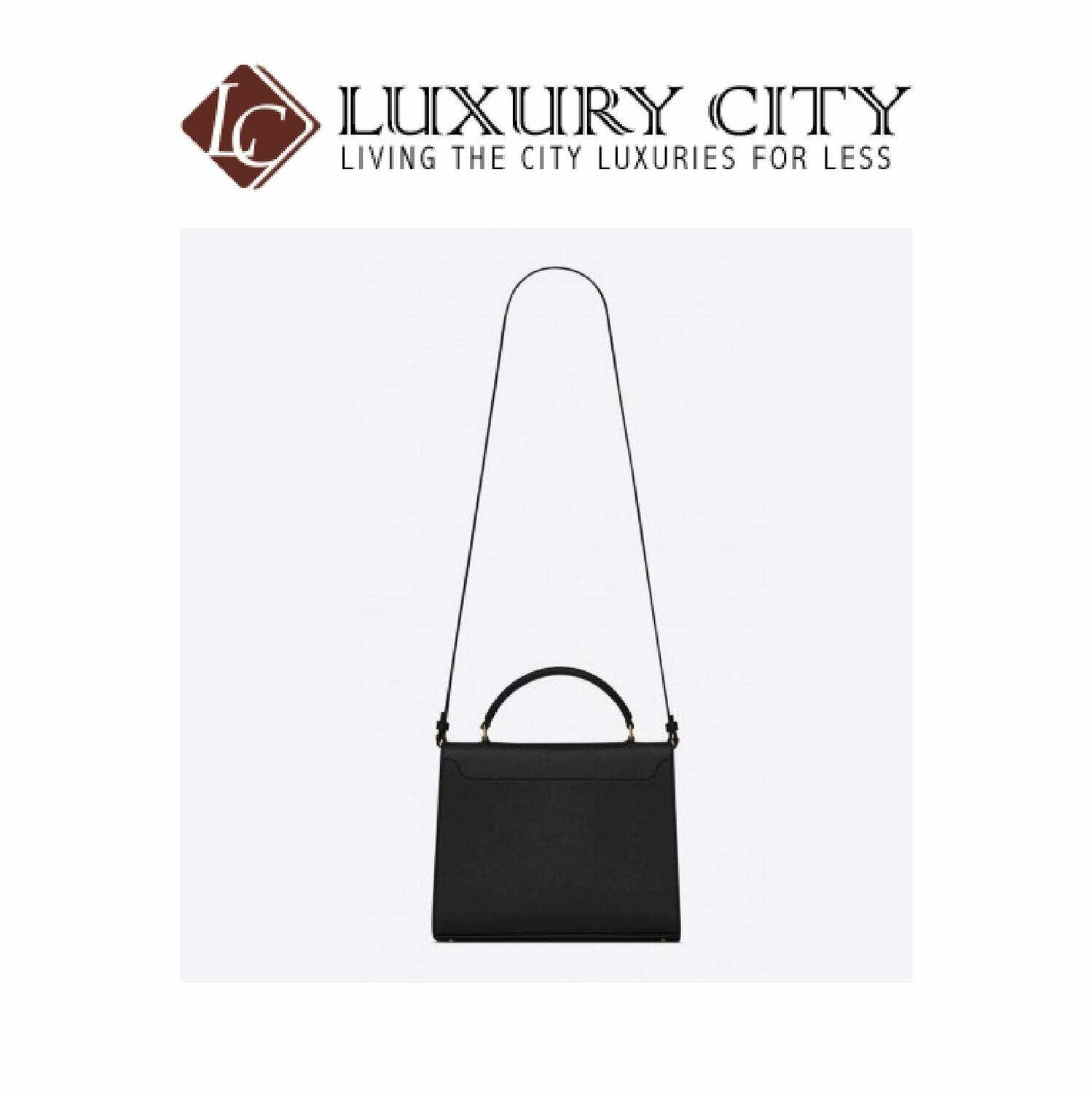 [Luxury City] Saint Laurent Cassandra Top Handle Medium Bag In Grain De Poudre Embossed Leather Black YSL- 578000