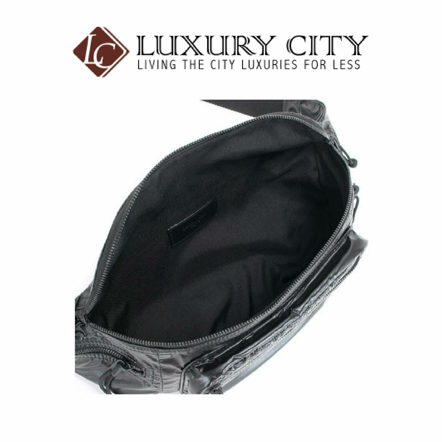 [Luxury City] Saint Laurent Nuxx Body Bag In Nylon With A Saint Laurent Print Black YSL- 581375