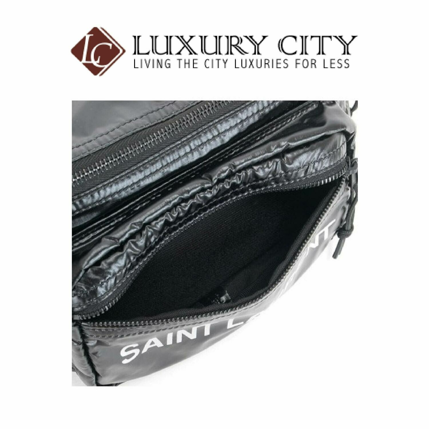 [Luxury City] Saint Laurent Nuxx Body Bag In Nylon With A Saint Laurent Print Black YSL- 581375