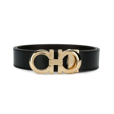 [Luxury City] Salvatore Ferragamo Reversible And Adjustable Gancini Belt Black Sferragamo-679974