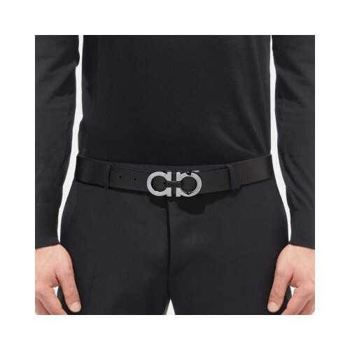 [Luxury City] Salvatore Ferragamo Reversible And Adjustable Gancini Belt Black/Brown Sferragamo-678783