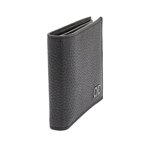 [Luxury City] Ferragamo Gancini Bifold International Wallet Black Ferragamo-66A072