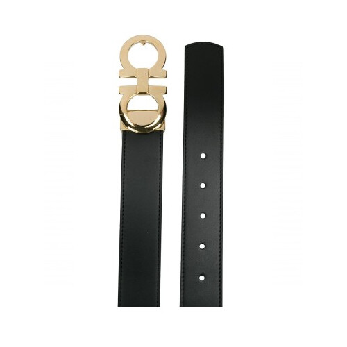 [Luxury City] Salvatore Ferragamo Reversible And Adjustable Gancini Belt Black Sferragamo-679974