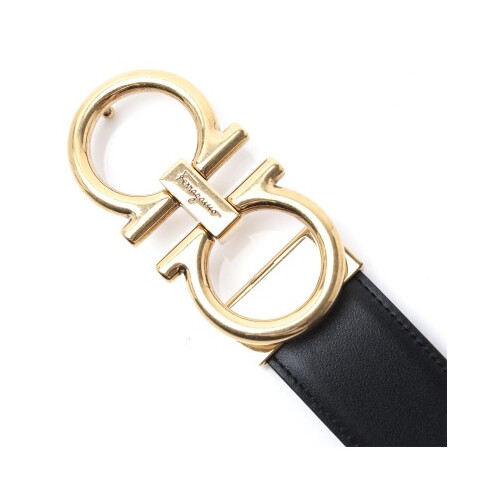 [Luxury City] Salvatore Ferragamo Reversible And Adjustable Gancini Belt Black Sferragamo-679974