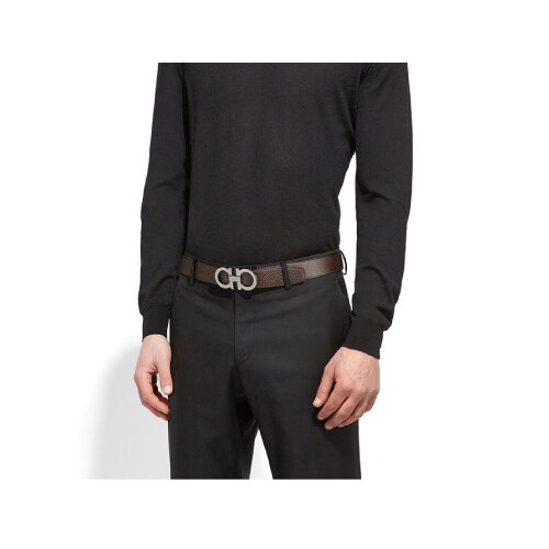 [Luxury City] Salvatore Ferragamo Reversible And Adjustable Gancini Belt Black/Brown Sferragamo-679710
