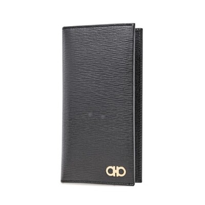 [Luxury City] Ferragamo Gancini Organizer Wallet Black Ferragamo-66A071