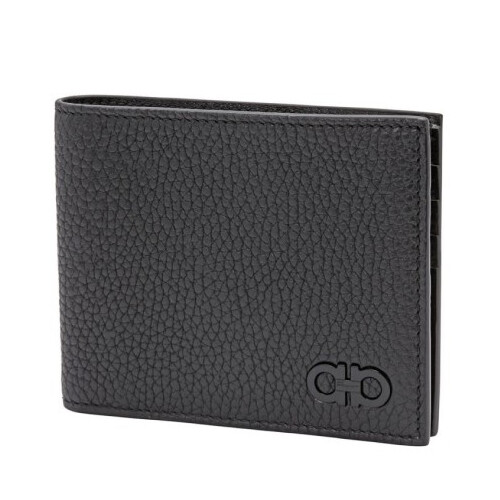 [Luxury City] Ferragamo Gancini Bifold International Wallet Black Ferragamo-66A072