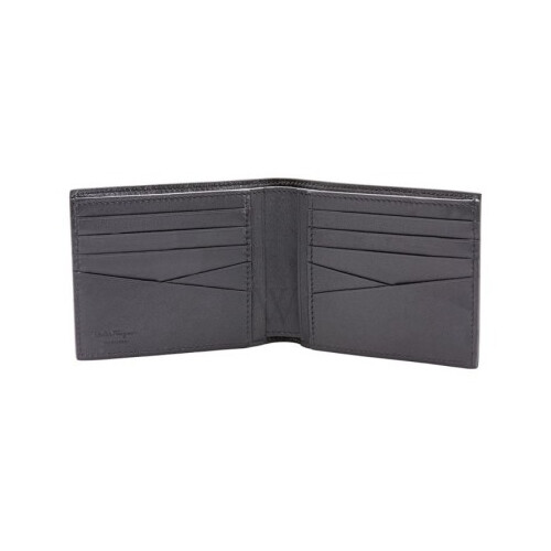 [Luxury City] Ferragamo Gancini Bifold International Wallet Black Ferragamo-66A072