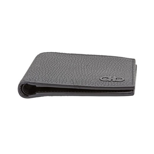 [Luxury City] Ferragamo Gancini Bifold International Wallet Black Ferragamo-66A072