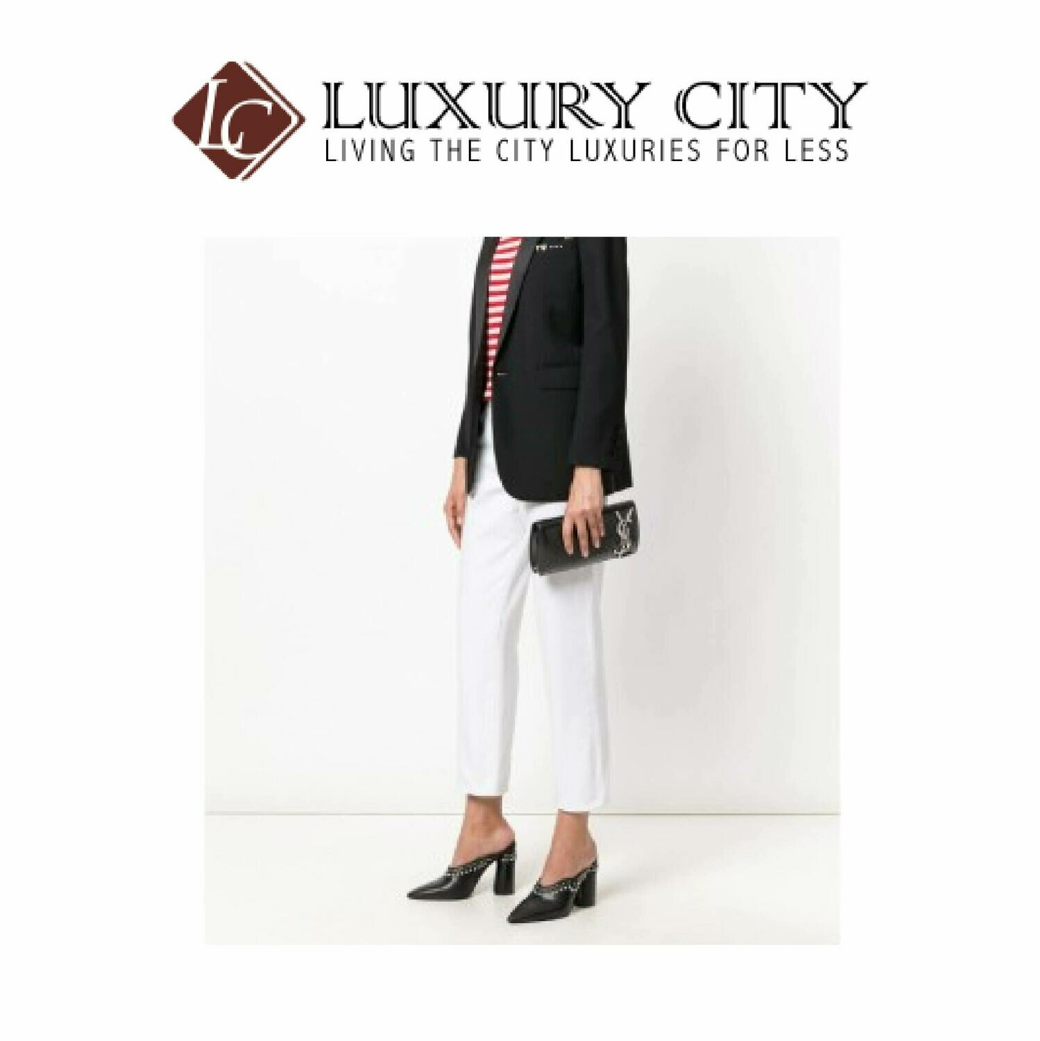 [Luxury City] Saint Laurent Clutch Bag Smoking Clutch YSL Logo Metal Plate Black YSL- 481787