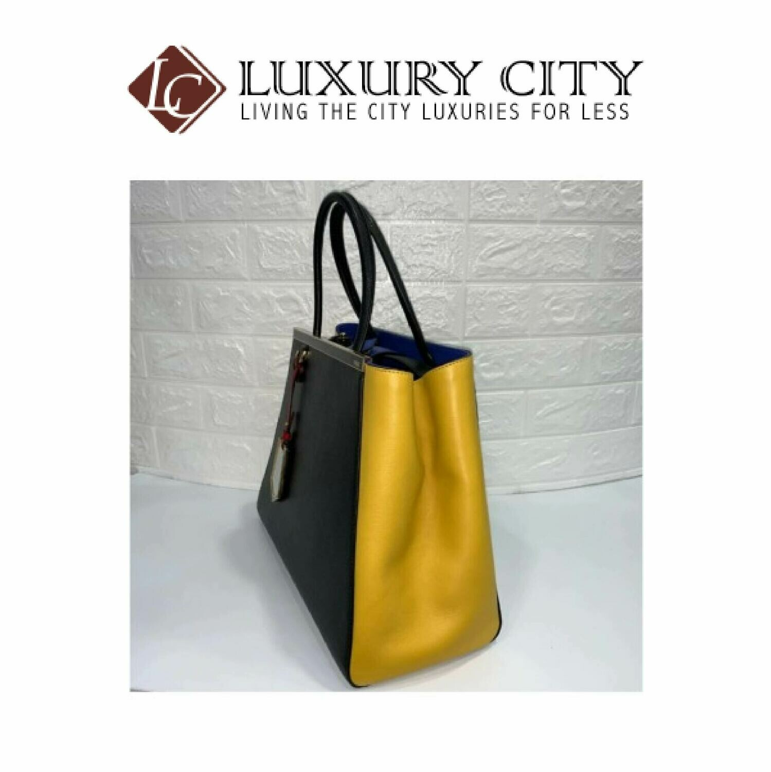 [Luxury City] Fendi Amarena Vitello Leather Medium 2Jours Elite Tote Bag Black Fendi-8BH250
