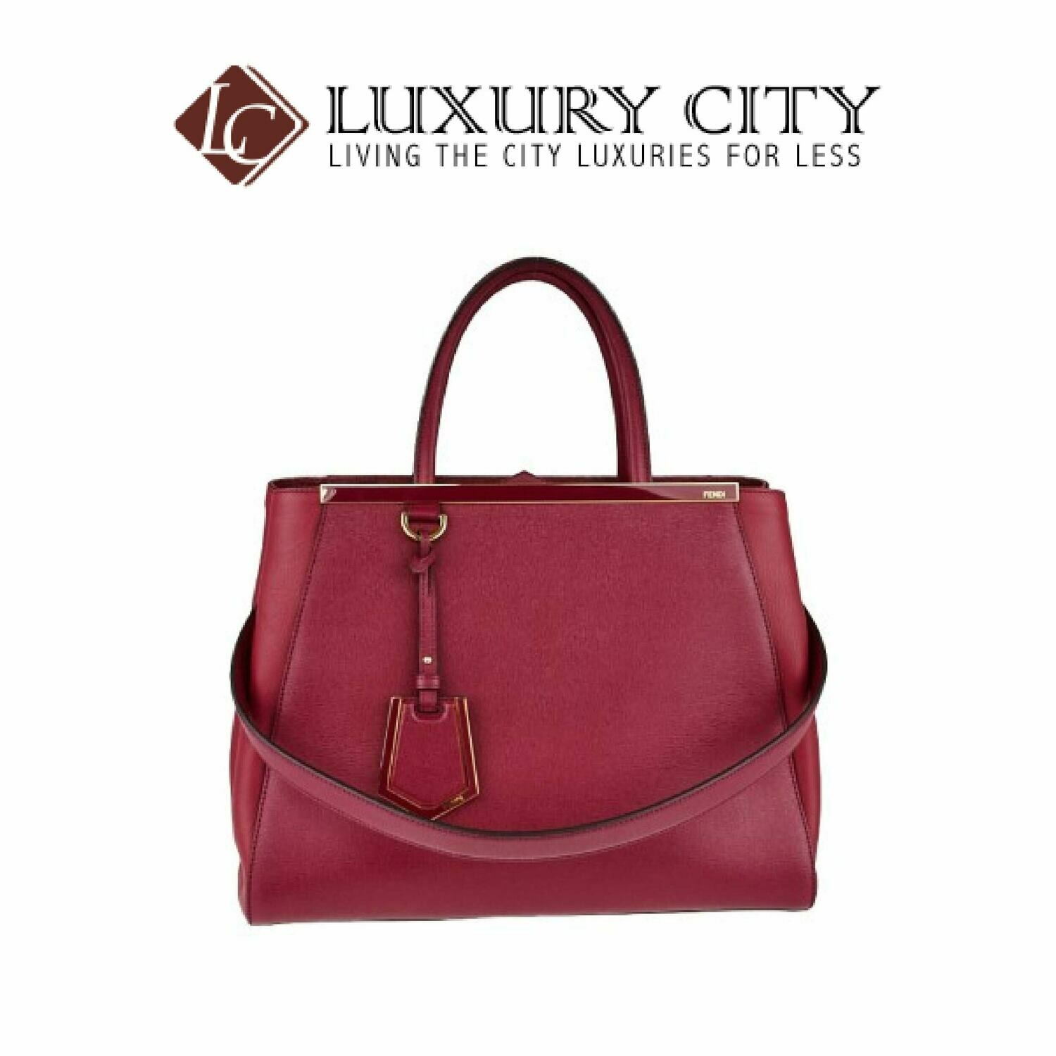 [Luxury City] Fendi Amarena Vitello Leather Medium 2Jours Elite Tote Bag Fendi- 8BH250