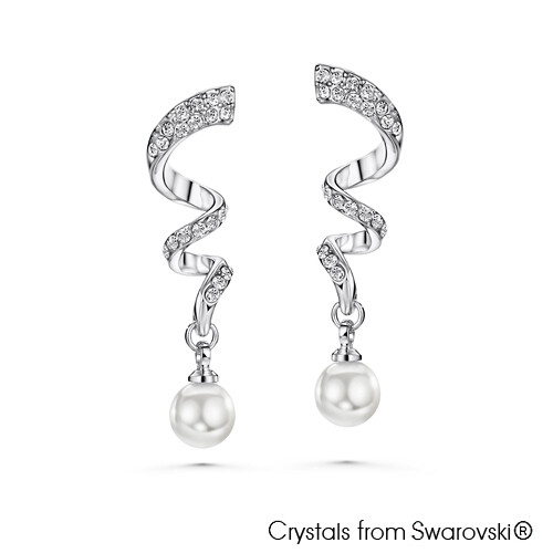 LUSH Graceful Swarovski Crystal Pearl Earrings