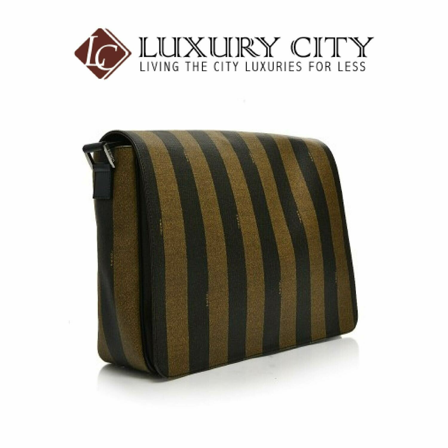 [Luxury City] Fendi Spalmati Pequin Messenger Bag