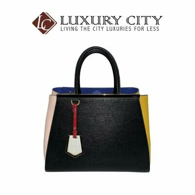 [Luxury City] Fendi Amarena Vitello Leather Medium 2Jours Elite Tote Bag Black Fendi-8BH250