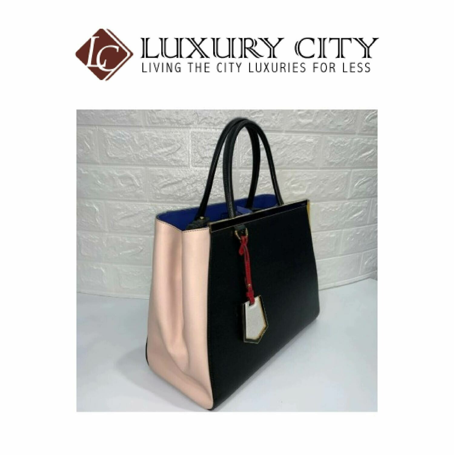 [Luxury City] Fendi Amarena Vitello Leather Medium 2Jours Elite Tote Bag Black Fendi-8BH250