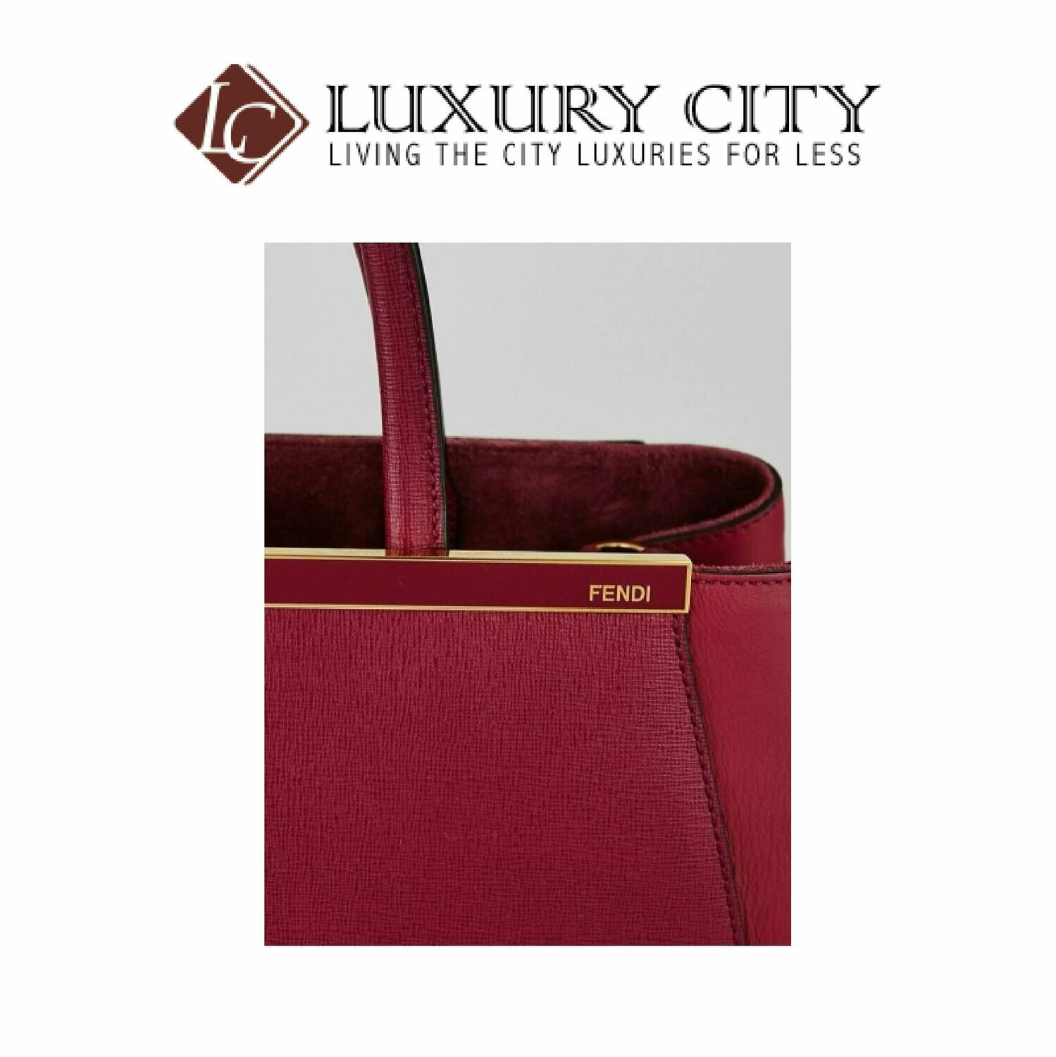 [Luxury City] Fendi Amarena Vitello Leather Medium 2Jours Elite Tote Bag Fendi- 8BH250