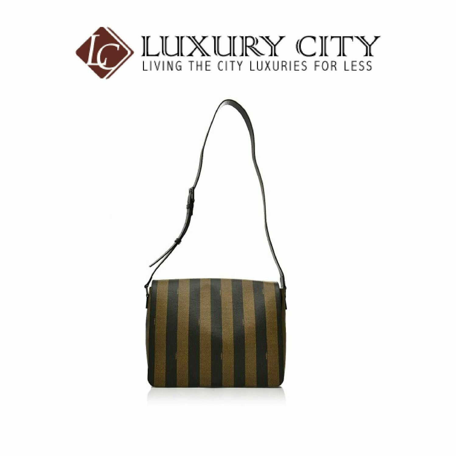 [Luxury City] Fendi Spalmati Pequin Messenger Bag