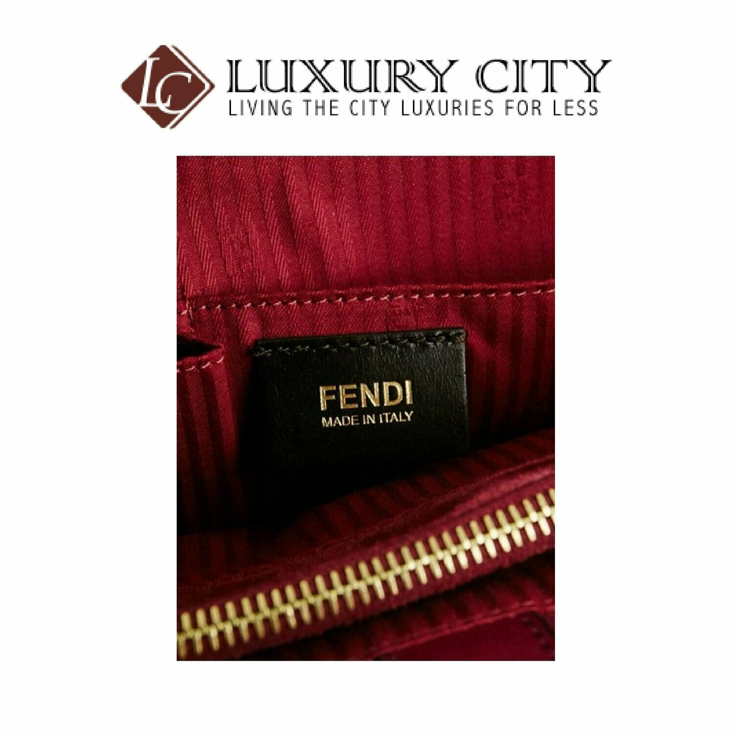 [Luxury City] Fendi Amarena Vitello Leather Medium 2Jours Elite Tote Bag Fendi- 8BH250