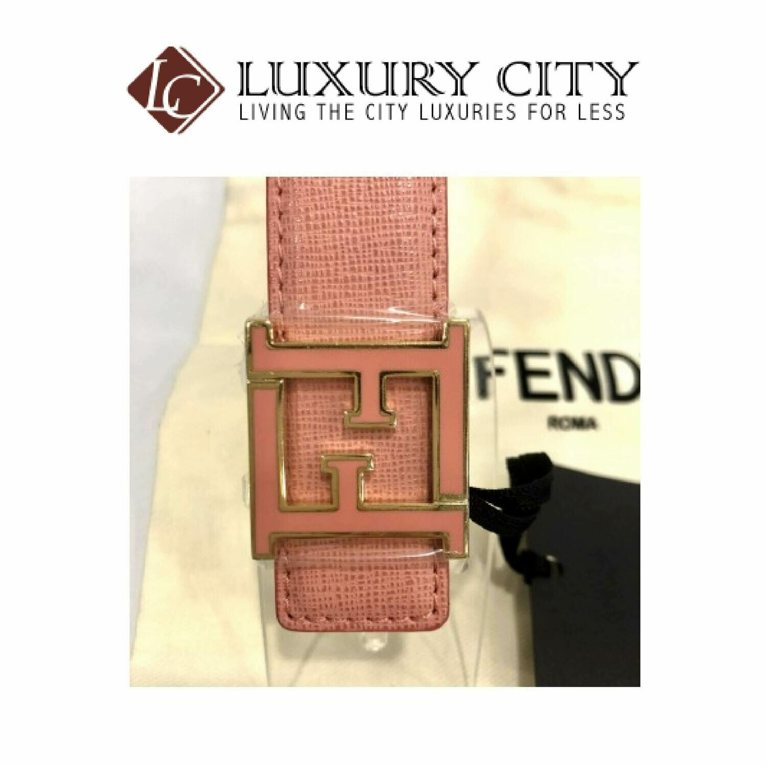 [Luxury City] Fendi Saffiano Leather Crayons Belt (70/75/80cm)