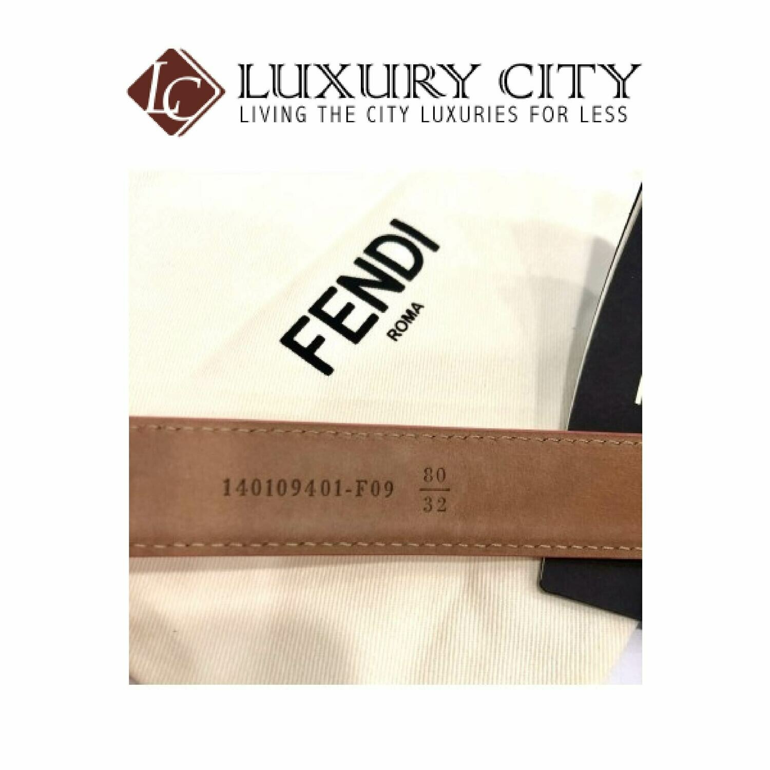[Luxury City] Fendi Saffiano Leather Crayons Belt (70/75/80cm)