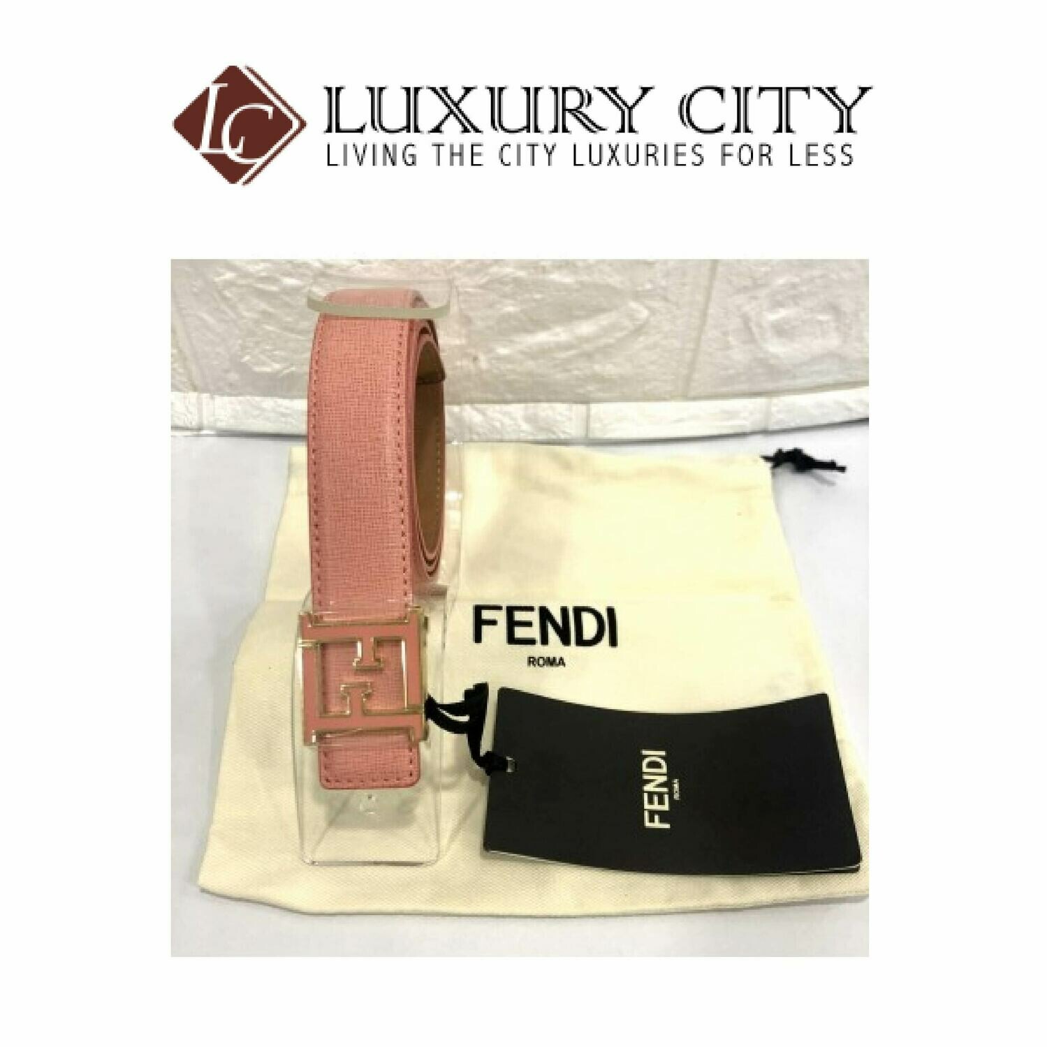 [Luxury City] Fendi Saffiano Leather Crayons Belt (70/75/80cm)