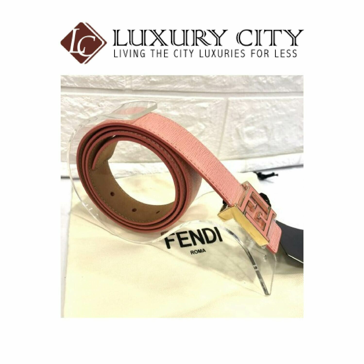 [Luxury City] Fendi Saffiano Leather Crayons Belt (70/75/80cm)