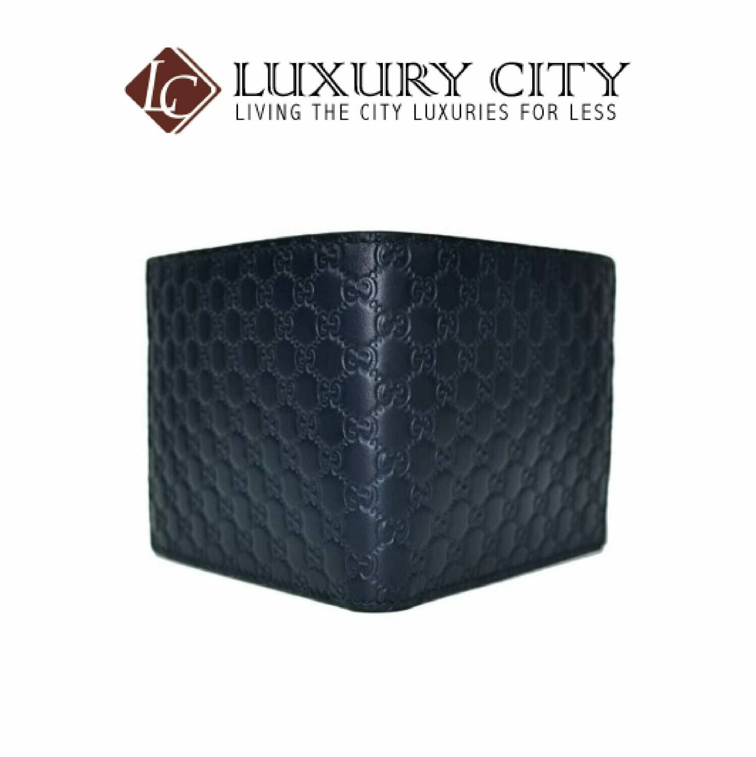 [Luxury City] Gucci GG Micro Guccissima Monogram Blue Men&#39;s Bifold Wallet Gucci GG-001147