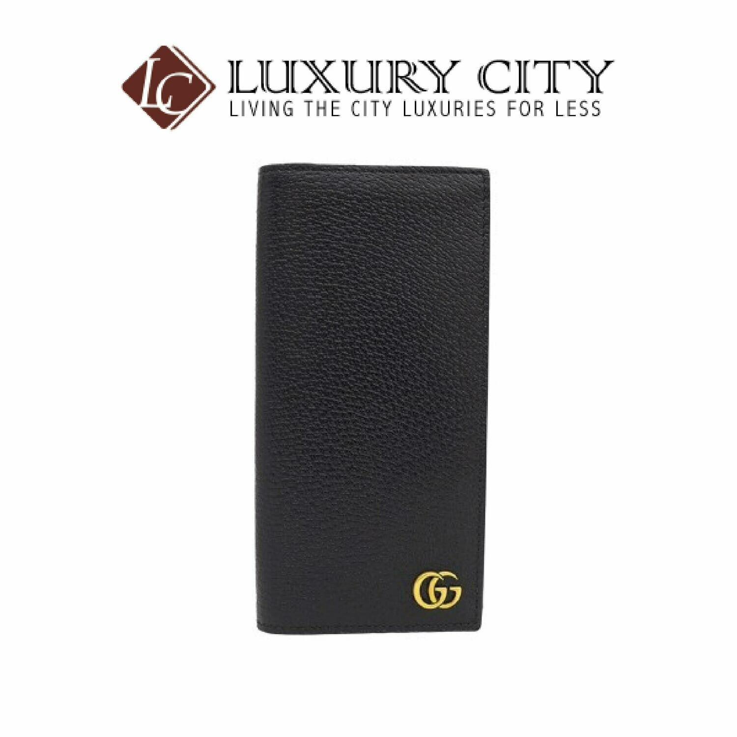 [Luxury City] Gucci Marmont Leather BI- Fold Wallet Black Gucci- 459133