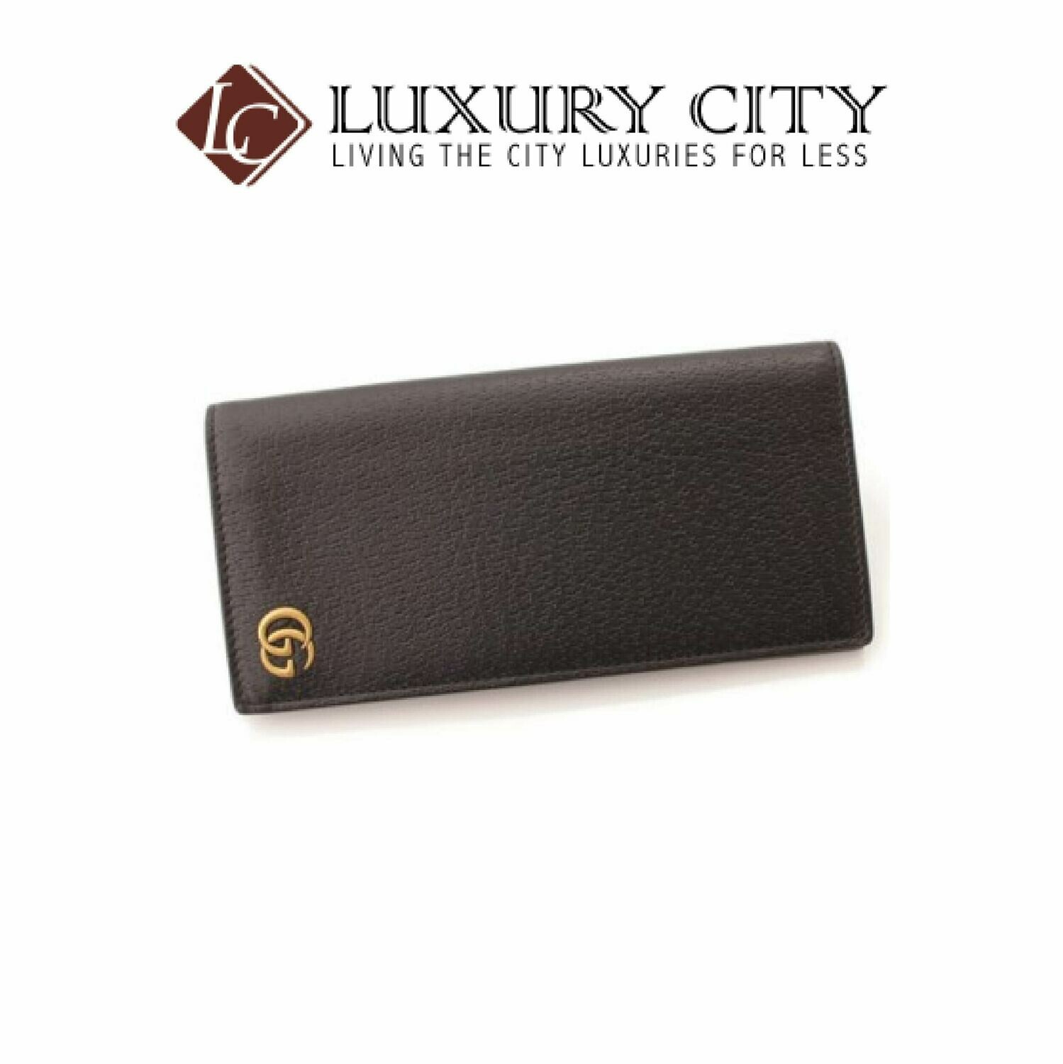 [Luxury City] Gucci Marmont Leather BI- Fold Wallet Black Gucci- 459133