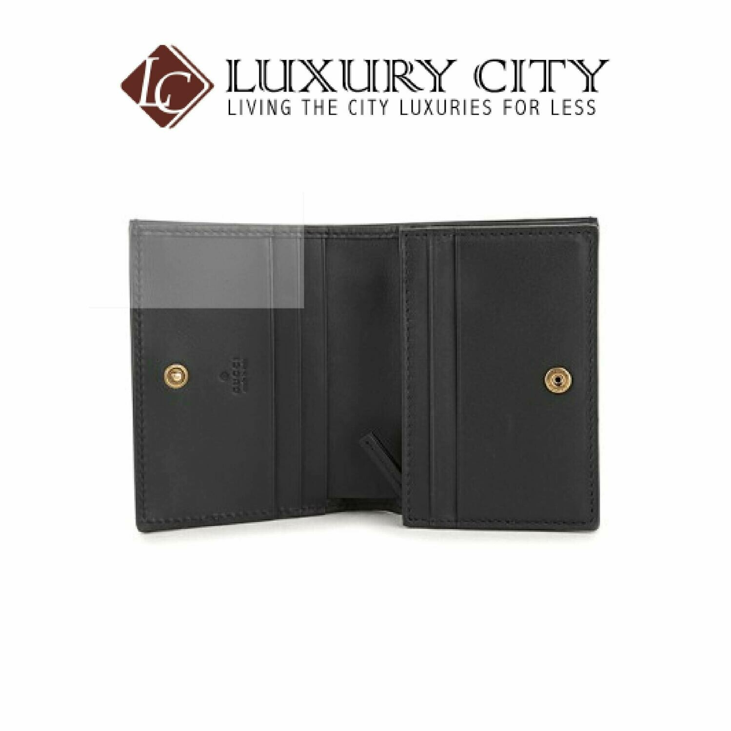 [Luxury City] Gucci Queen Margaret GG Card Case Wallet Black Gucci-476072