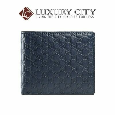 [Luxury City] Gucci GG Micro Guccissima Monogram Blue Men&#39;s Bifold Wallet Gucci GG-001147
