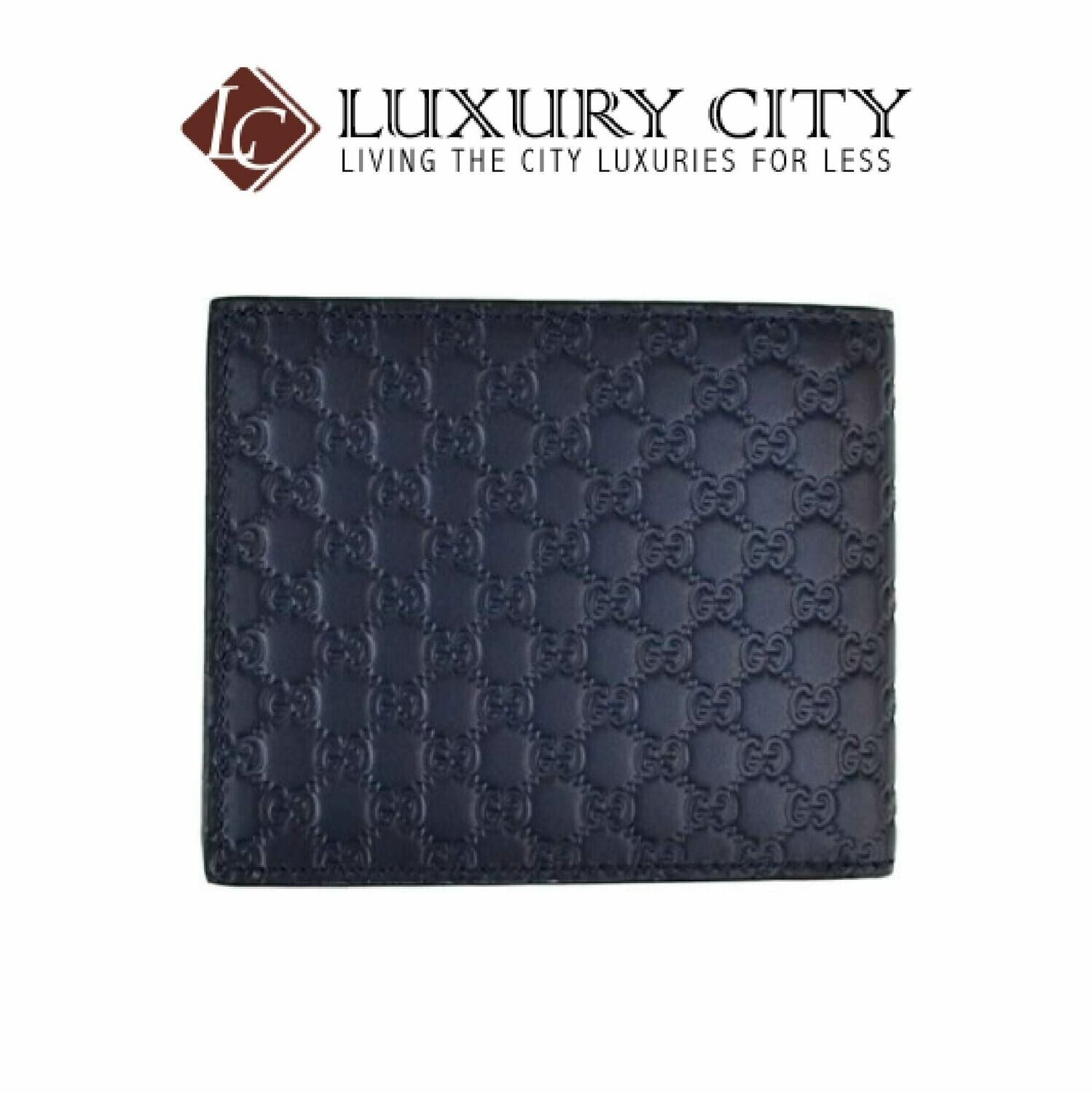 [Luxury City] Gucci GG Micro Guccissima Monogram Blue Men&#39;s Bifold Wallet Gucci GG-001147